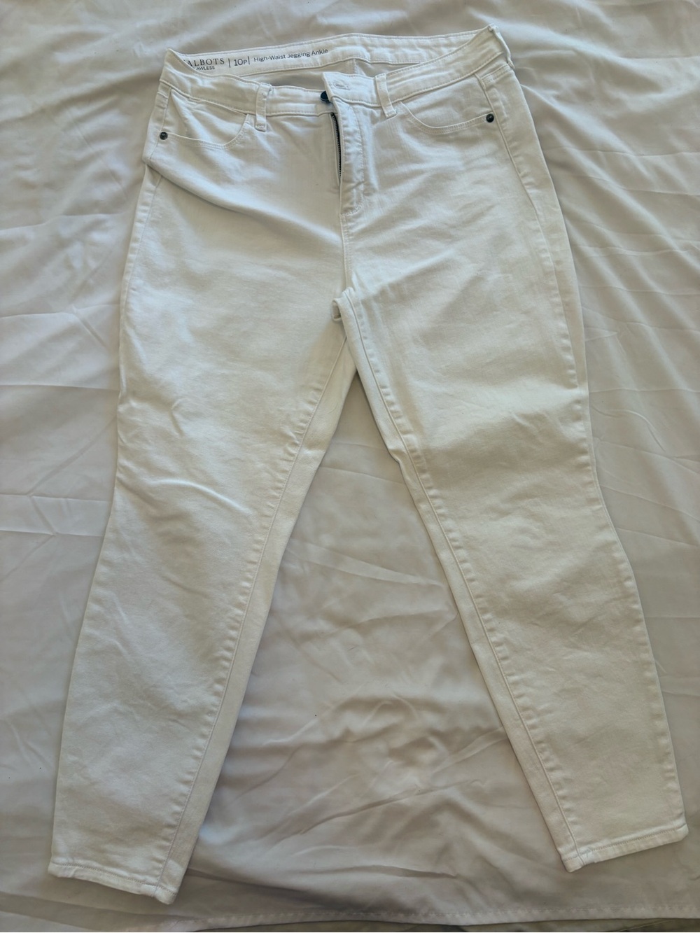 Talbots White Skinny High-Rise Jeans for Women
